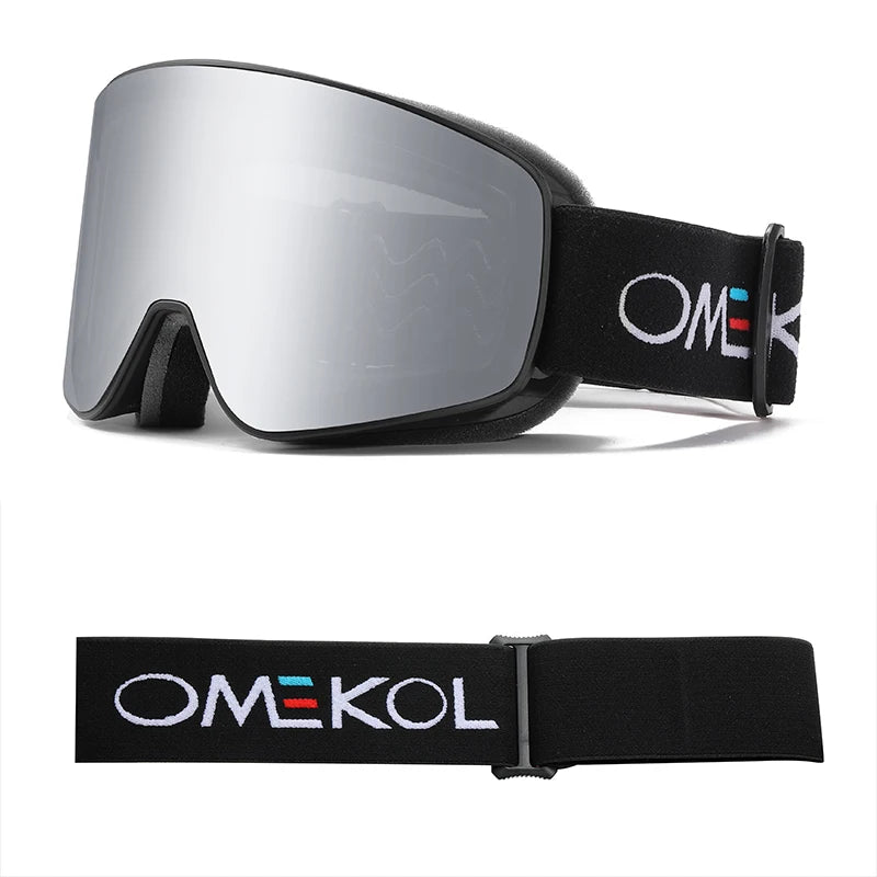 OMEKOL BRAND Double Layers Anti-fog Ski Goggles Men Women Outdoor Sport Hiking Mask Snow Snowboard Glasses Snowmobile Eyewear