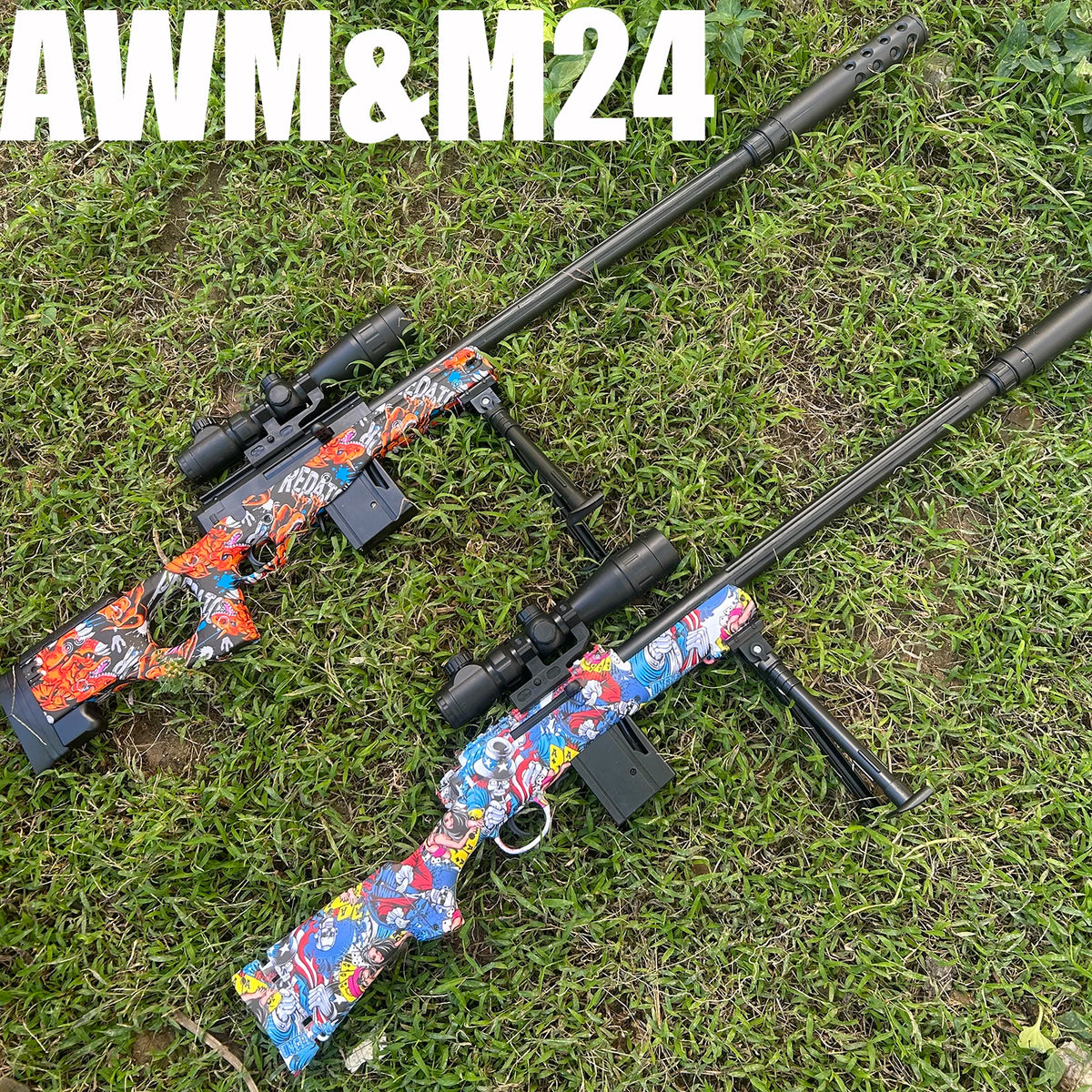 New Awm&M24 Manual Toy Gun Fires 7-8mm Gel Balls, Safe Outdoor Toy for Boys, New Year Gift