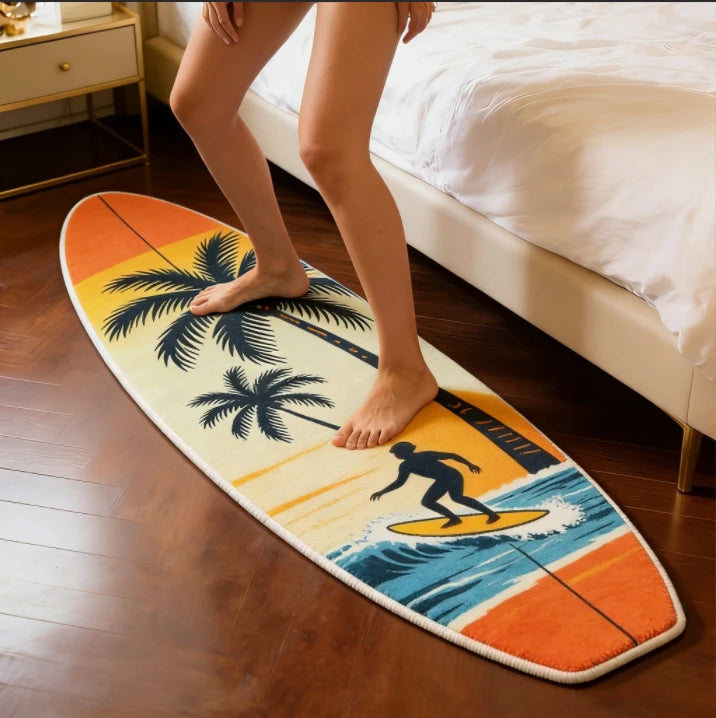 Surfboard Shape Bedside Floor Mat Creativity Carpets for Living Room Thick Plush Bedroom Decor Carpet Fluffy Soft Cloakroom Rug