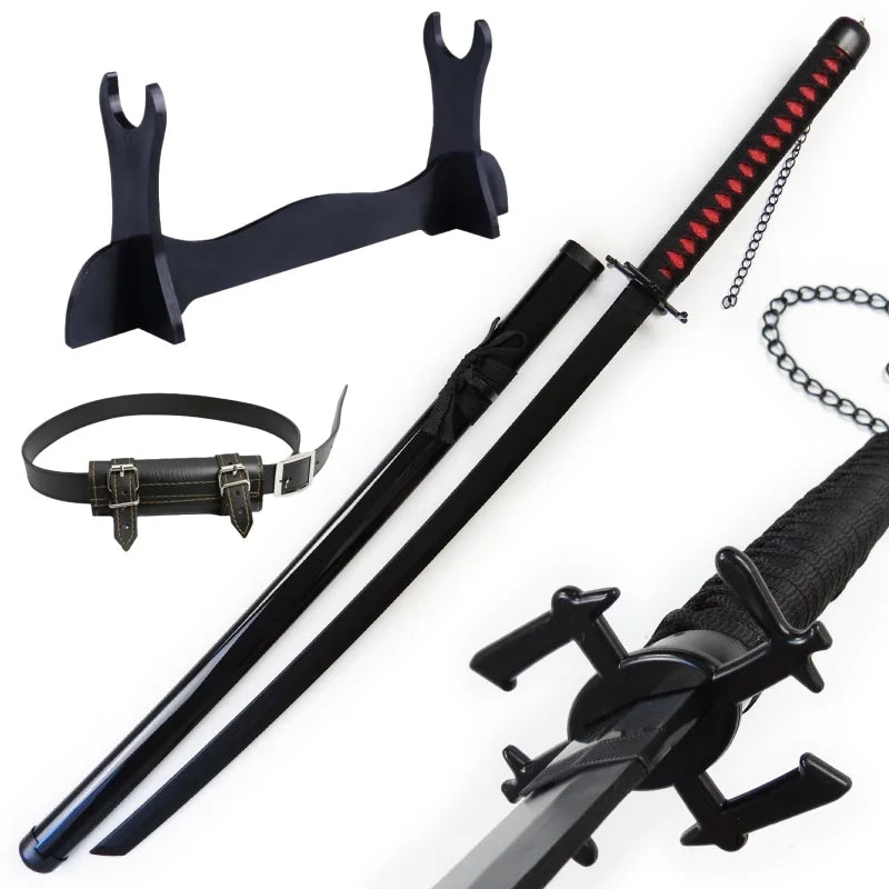 40inch Anime Bleach Katana Wooden Ninja Knife Aizen Ichigo Cosplay Sword Real Size Japanese Katana Original Samurai Sabre Gift