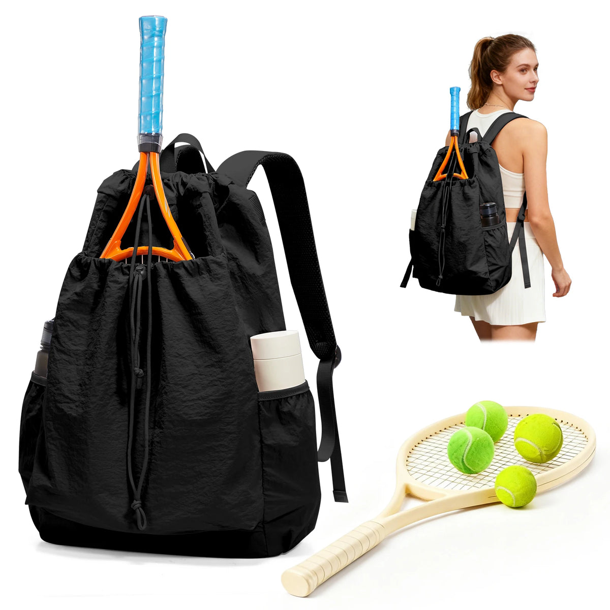 Tennis Bag Can Hold 2 Racket, Tennis Backpack for Women Men Sports Training Gym Backpack for Tennis Pickleball Badminton Squash