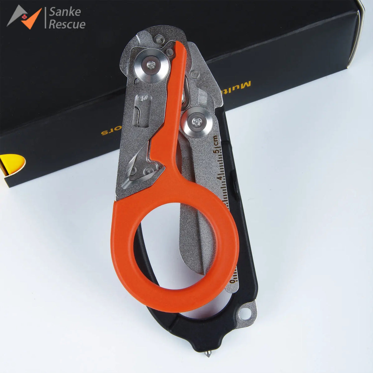 Sanke Rescue Trauma Shears Emergency Scissors Tool Stainless Steel Foldable Trauma Shears with Strap Cutter Glass Breaker EDC
