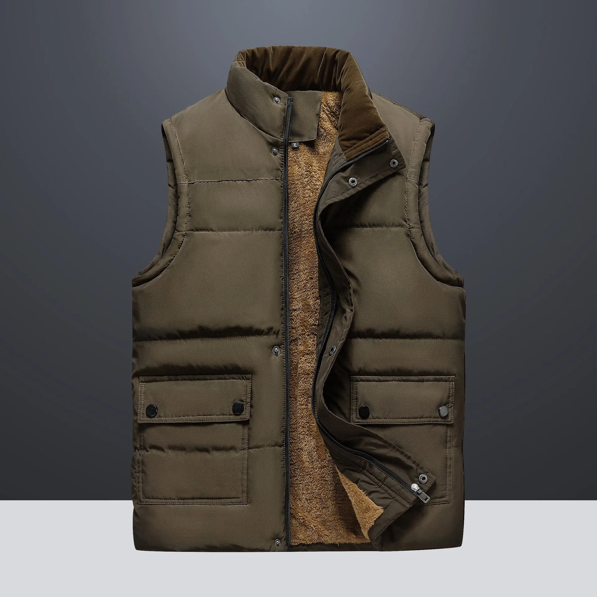 Plus Size Fleece Casual Vest Jacket for Men Winter Warm Sleeveless Jacket Fashion Comfortable Zipper Windproof Waistcoat