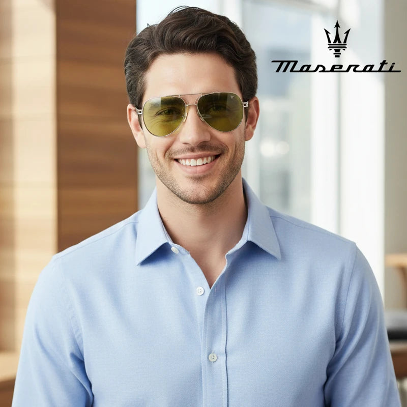 Maserati Polarized Sunglasses For Men Women UV400 Driving Glasses Classic Style High-End Fashion Premium Quality 7132