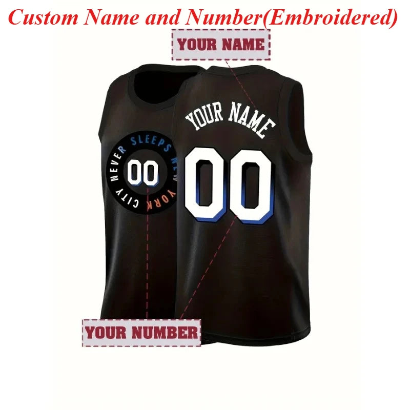 Custom Men's Basketball Jersey - Personalized Name & Number, Breathable Sleeveless Athletic Uniform for Training & Competition