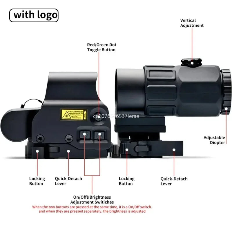 EOTECH 558 Holographic Rifle Scope Collimator Red Dot Sight G43/G33 3X G45 5X Magnifier Riflescope W/20mm Rail Mounts & QD Lever
