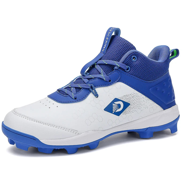 Youth Mid-Top Baseball Softball Cleats - Non-Slip Spiked Athletic Shoes for Teen Training & Competition