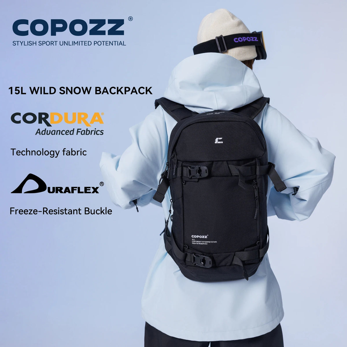 COPOZZ New Multi-Functional Ski Backpack Large Capacity Sports Board Bag Dry Wet Separation Snowboarding Camping Hiking Snow Bag