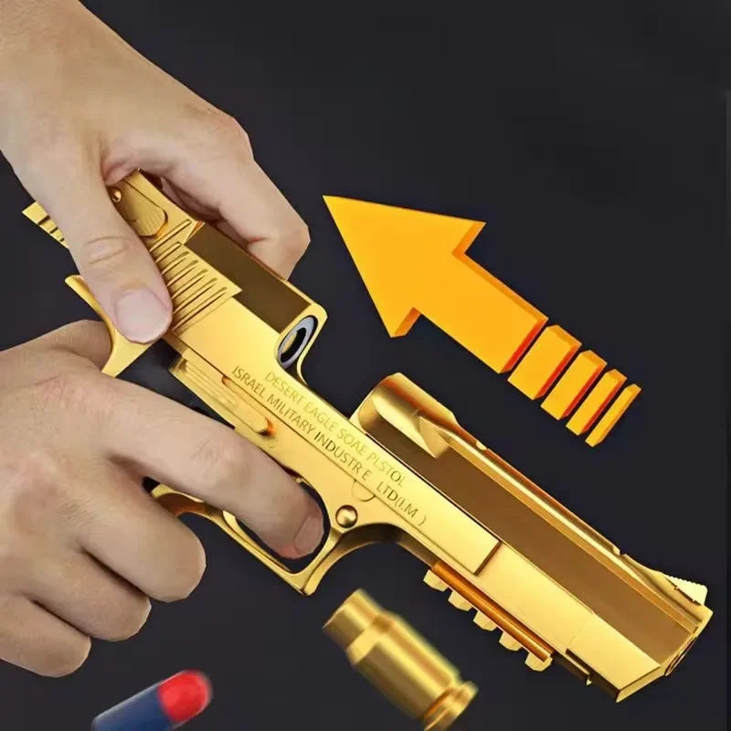 ZZ Powerful Desert Eagle Toy Gun Shell Airsoft Pistol Soft Foam Bullet Outdoor CS Paintball for Shooting Game Birthday Gift