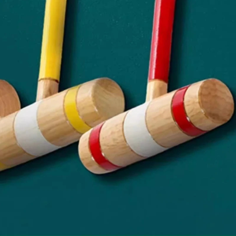 Outdoor Gateball Set Corrosion Resistant Gateball Beech Pole Waterproof Wooden Gateballs Sets Professional Sports Equipments