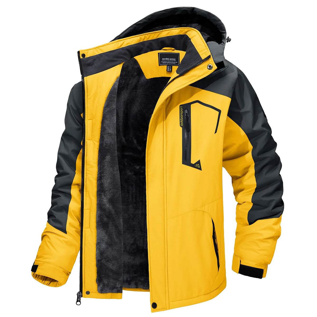 TACVASEN Mens Winter Parka Jackets Waterproof Fleece Lined Warm Ski Coats Outdoor Fishing Padded Jackets With Multiple Pockets