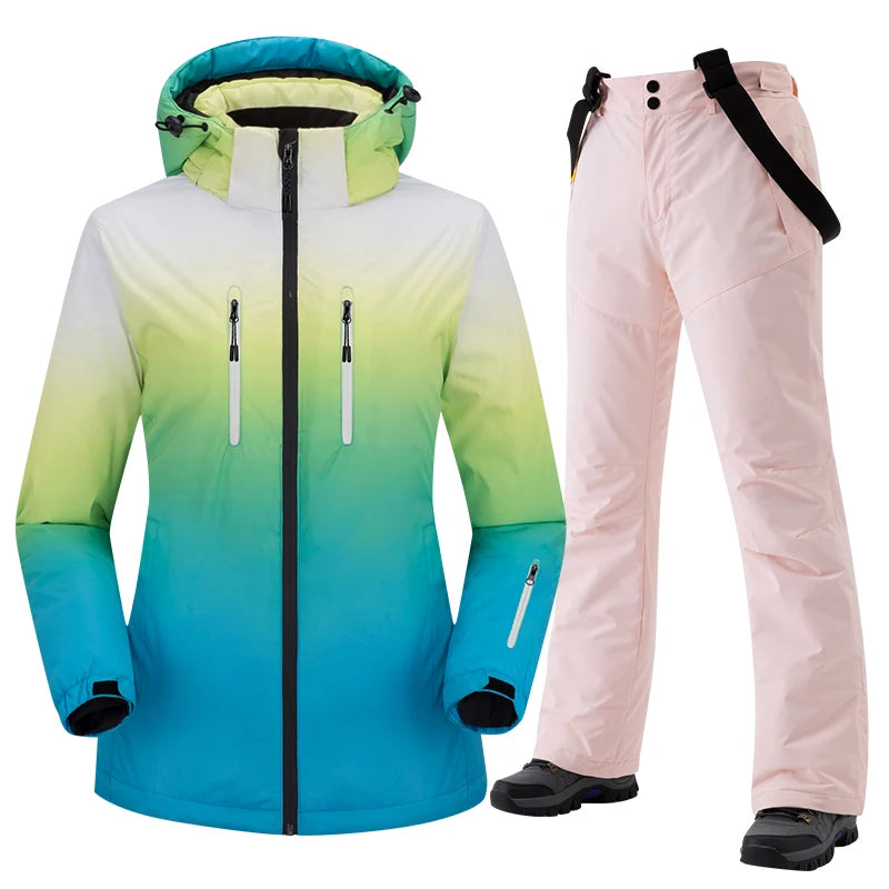 New Ski Suit Men Women Skiing and Snowboarding Sets Outdoor Warm Waterproof Windproof Jacket+Pants Male Female Winter Snow Suit