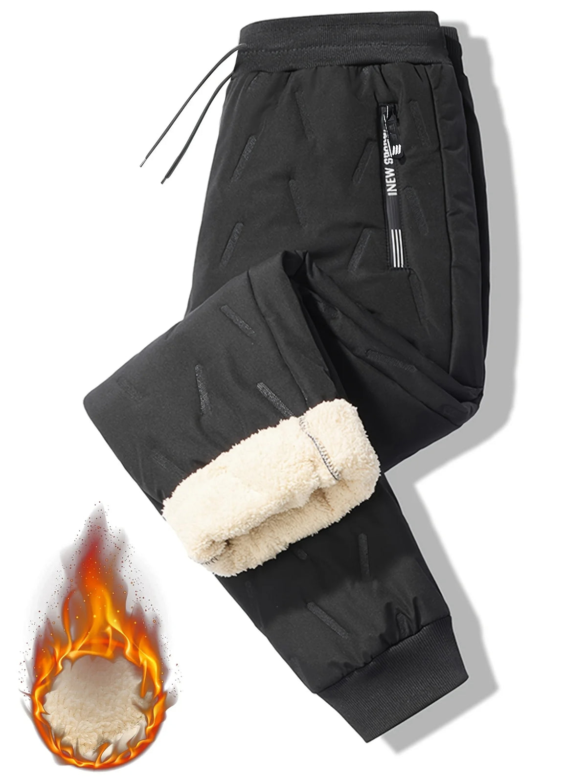 Winter Men's Warm Sports Pants Hiking Pants Men's Sportswear Long Pants Fleece Lining Essential Clothing For Cold Protection