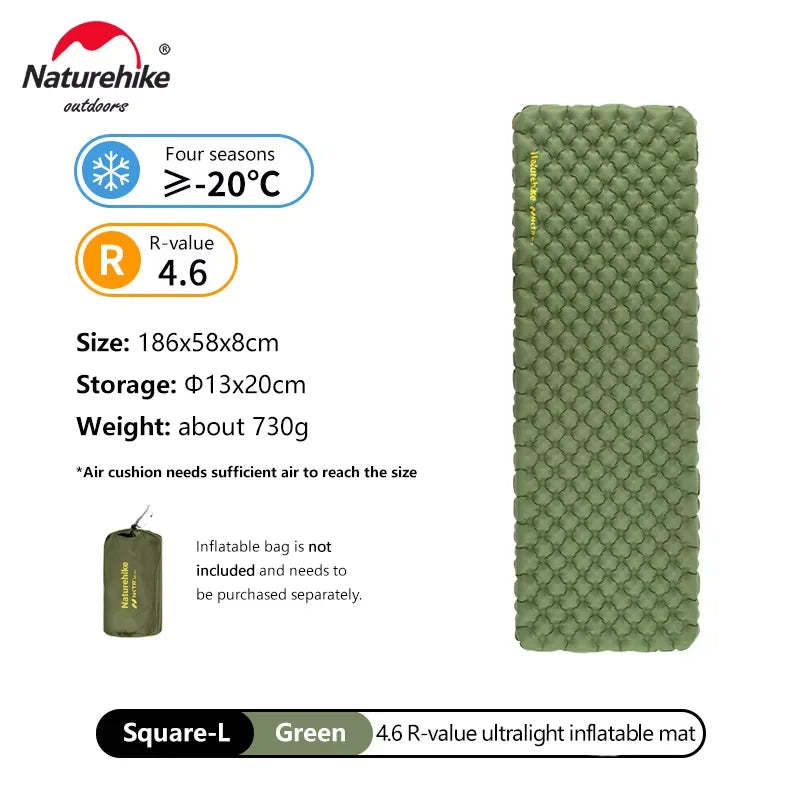 Naturehike Inflatable Mat Ultralight 5.8 High R Value Warm Sleeping Pad Portable Outdoor Camping Tent Single Moisture-proof Mats