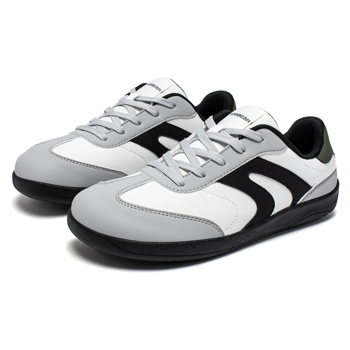 HOBIBEAR Wide Toe Shoes Unisex Artificial Leather Barefoot Sneakers Casual Retro Zero Drop Shoes for Women Men