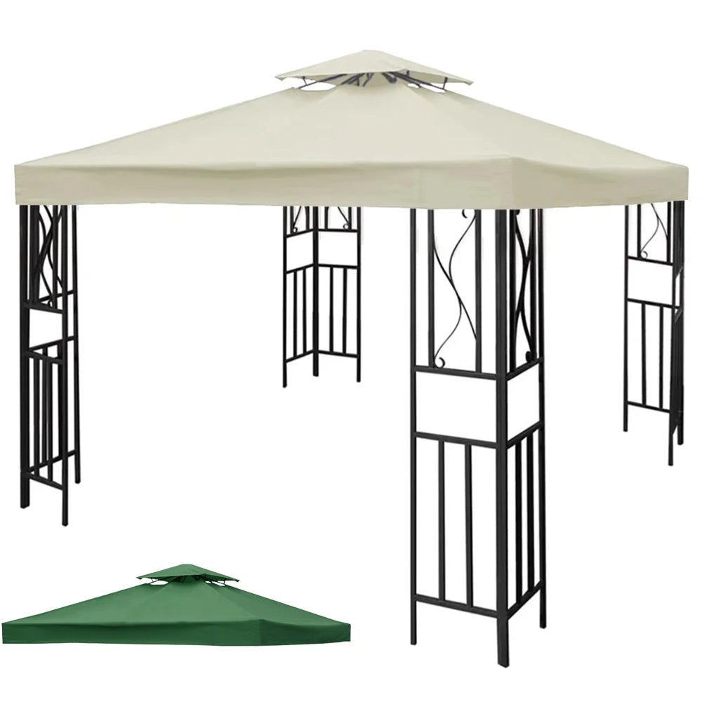3x3M Garden Gazebo Tent Cover Canopy Replacement Top Canopy Cover 2 Tier Outdoor Patio Garden Tent Roof Top for Patio Sunshade
