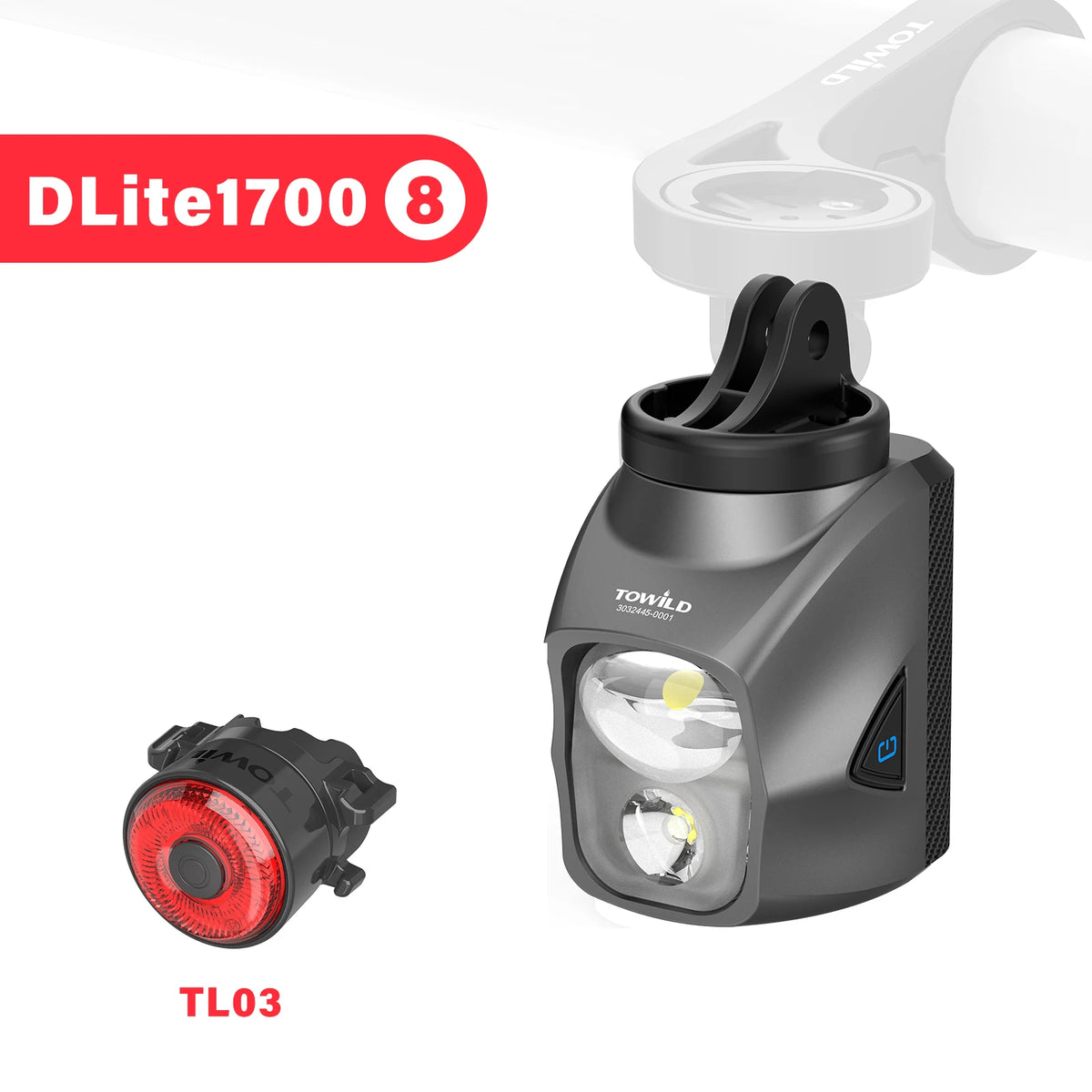 TOWILD DL1200S/DL1700 Bicycle Light With Cut-Off Line Beam1900LM Rechargeable Bike Front Light Power Bank Mtb Cycling Headlights