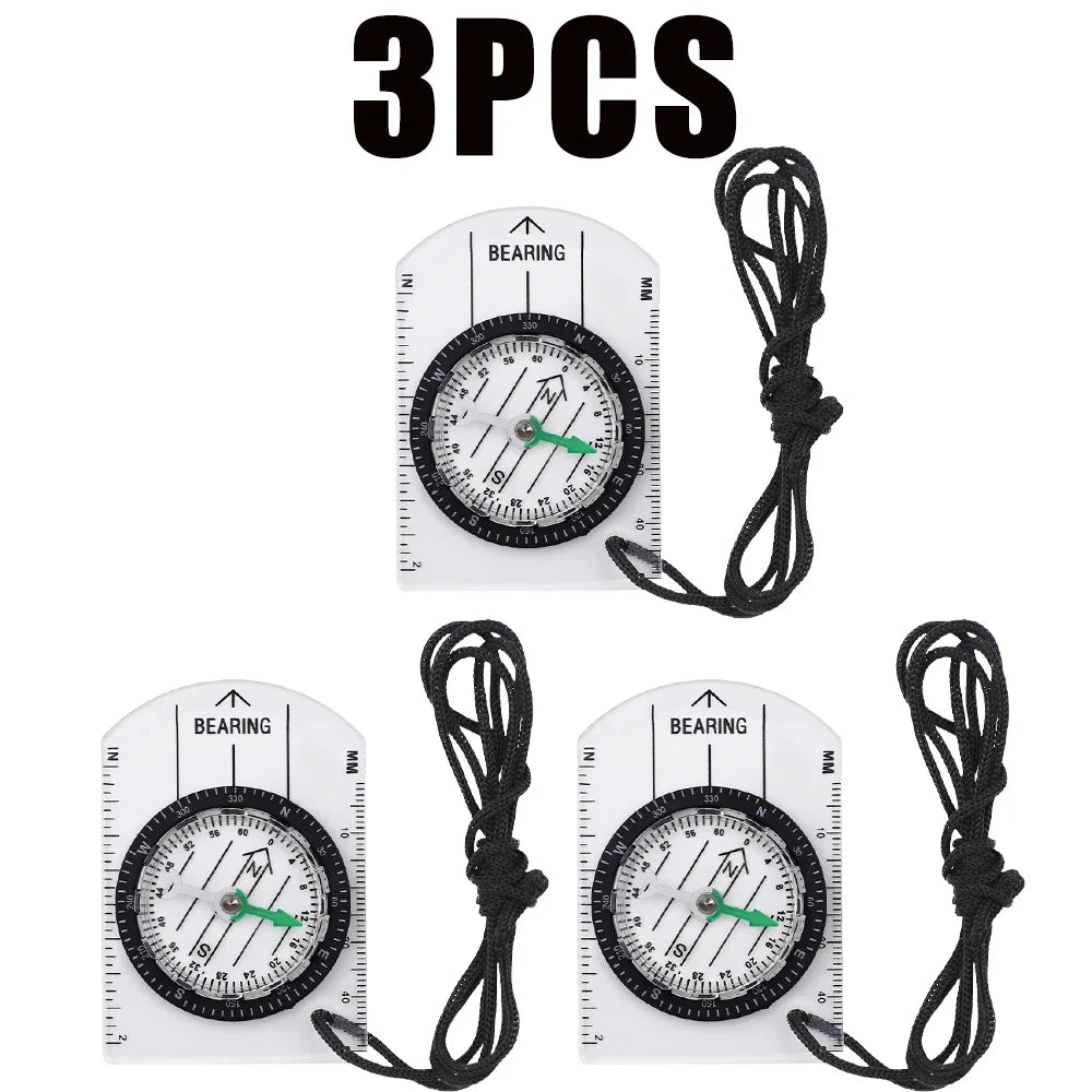 Multifunctional High Precision Transparent Portable Mini Compass Scale with Map Professional Survival Compass Gadget Tools