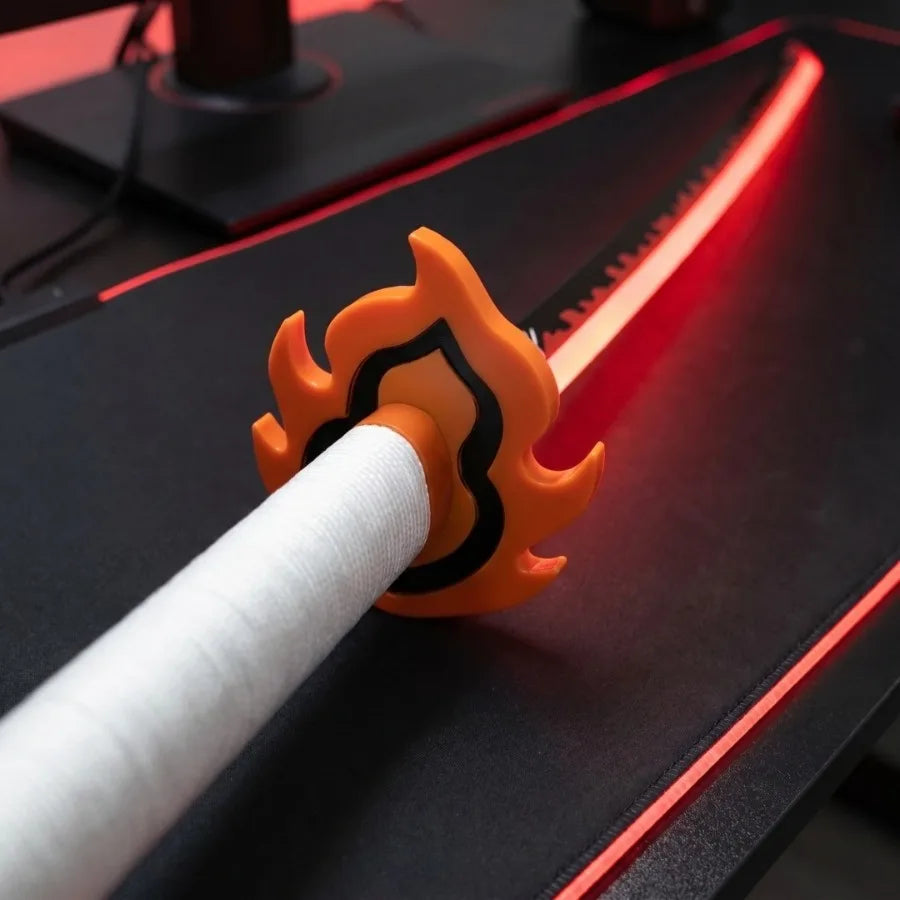 40inch Luminous Kyoujurou Katana Kimetsu No Yaiba Anime Demon Slayer Cosplay Prop Light Sword Real Size Japanese Katana Toy Gift