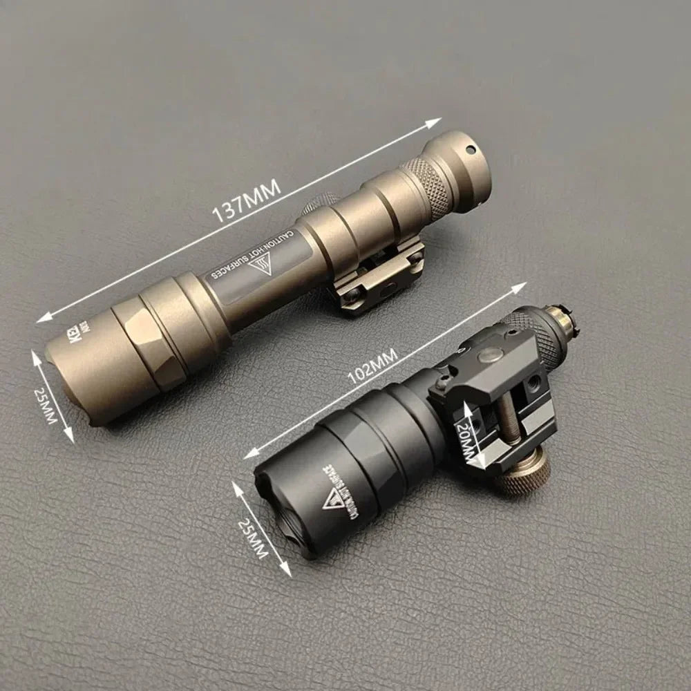 M300B M600B Upgrade Tactical LED Flashlight Gun Light Scout Strobe Fit 20mm Rail with Switch for Outdoor Hunting