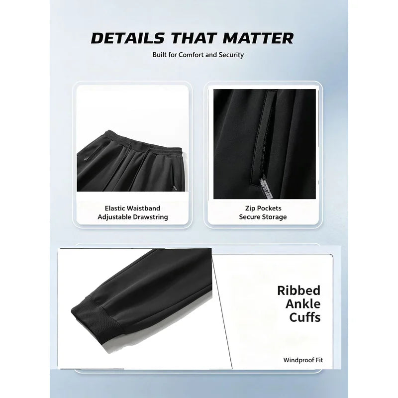 2pcs Autumn And Winter Men's Warm Wool Sports Pants With Zipper Pockets Casual Sports Pants Gym Pants Unisex Couple's Outfit