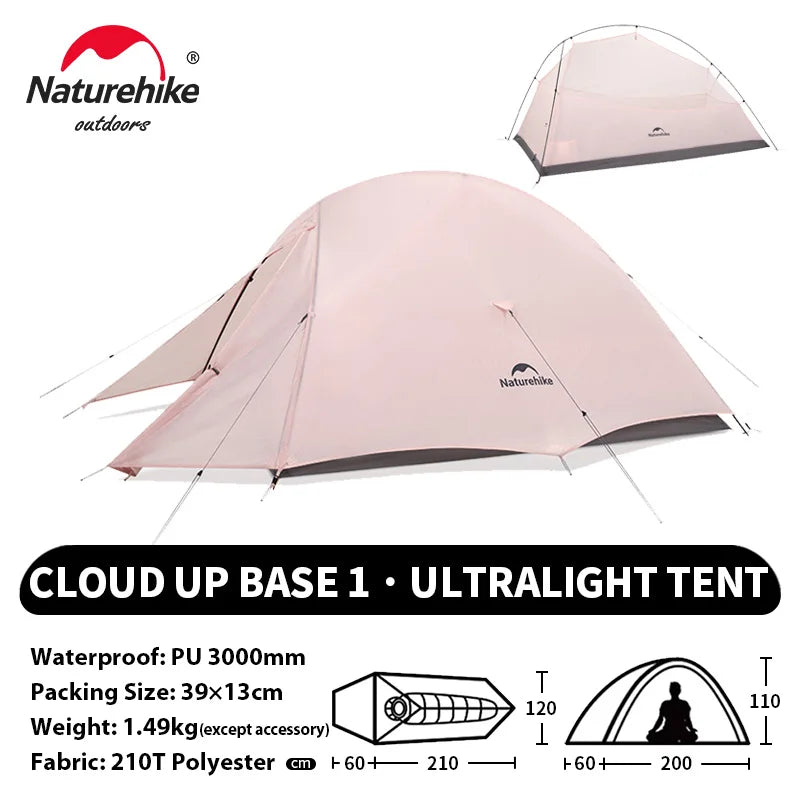Naturehike Cloud Up 1 2 3 Person Camping Tent Ultralight Waterproof Trekking Tents Hiking Backpacking Shelter Tent Travel Tent