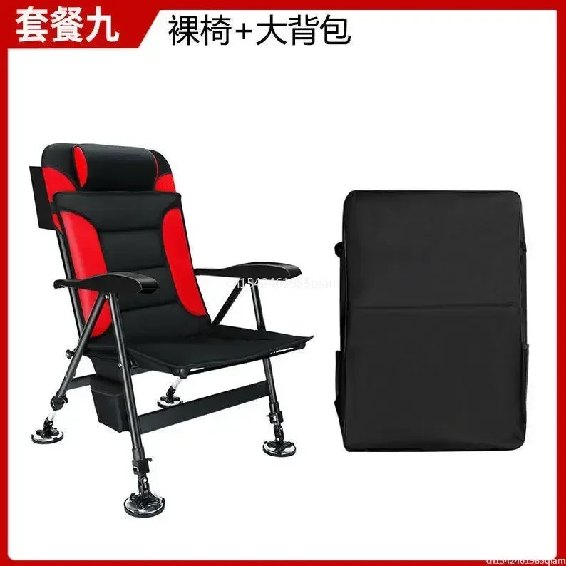 Folding Fishing Chair Multifunctional Ultra Lightweight Carrying Raft Fishing Platform Wild Fishing All Terrain Reclining