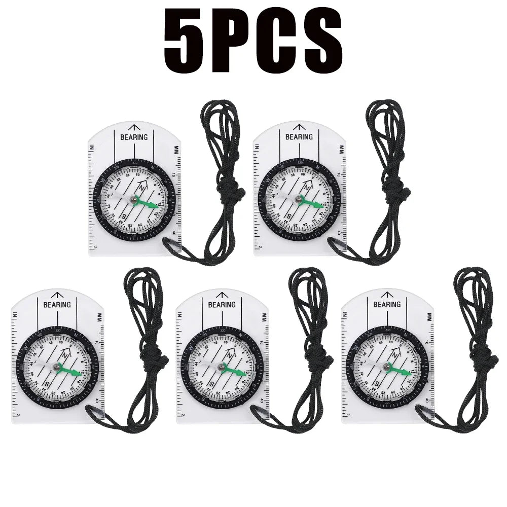 Multifunctional High Precision Transparent Portable Mini Compass Scale with Map Professional Survival Compass Gadget Tools