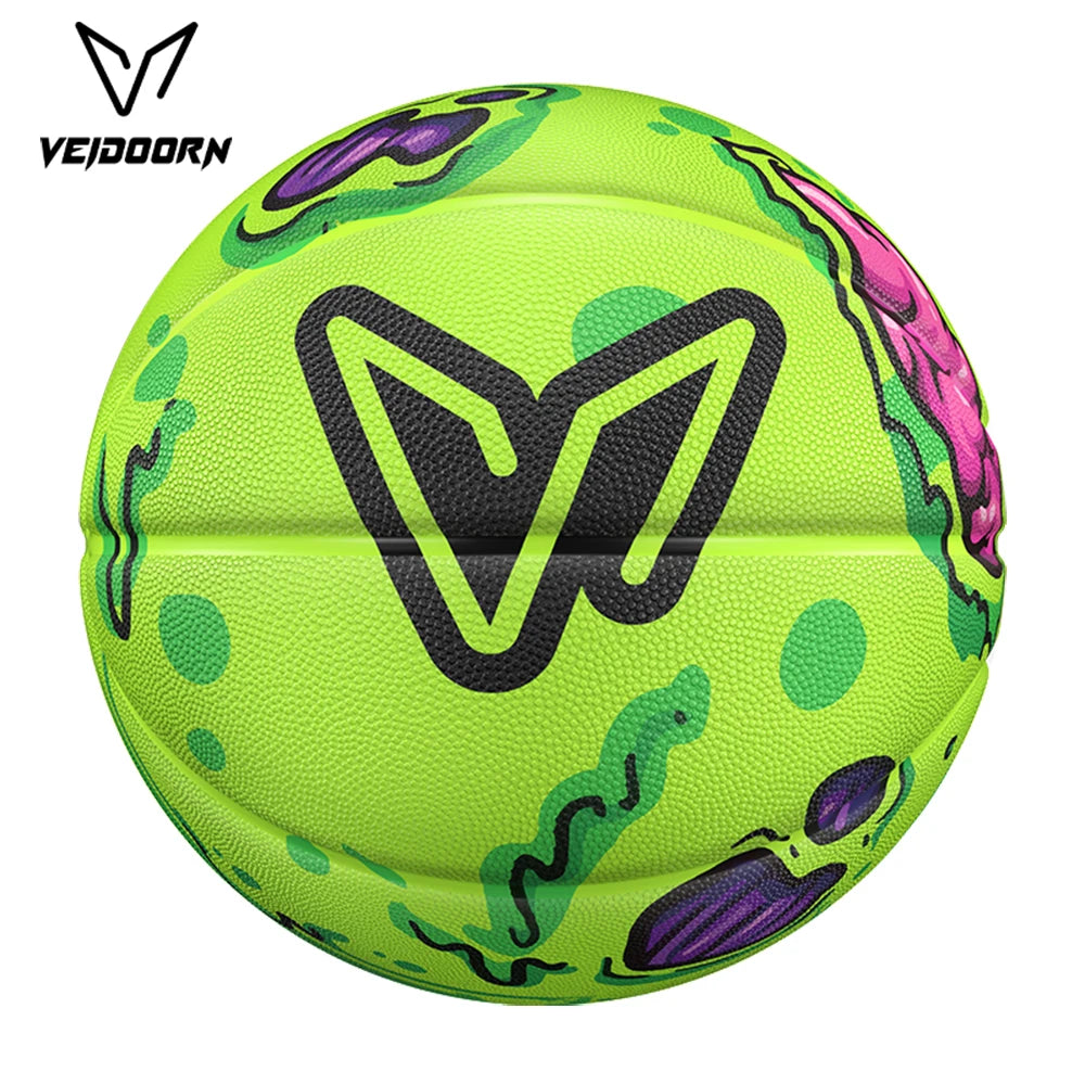 Veidoorn Premium Green Rubber Basketball 3-Layer Anti-Slip Grip for Superior Control Indoor/Outdoor Sports Ball