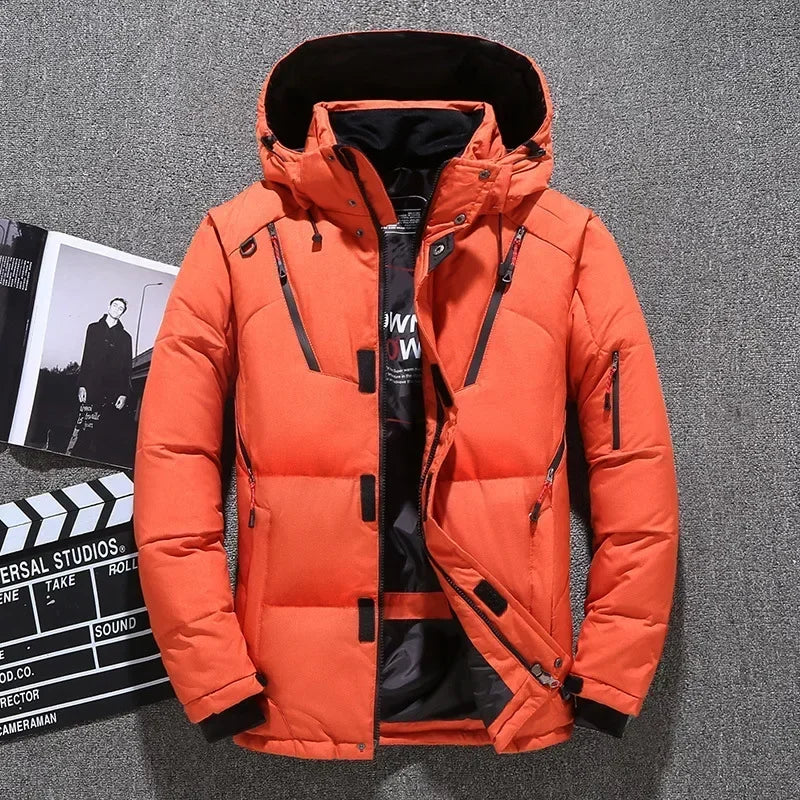 New Thermal Winter Skiing Down Jacket Ski Suit Men Snowboard Bibs Pants Warm Set Male Snowmobile Clothing For Wear Overalls