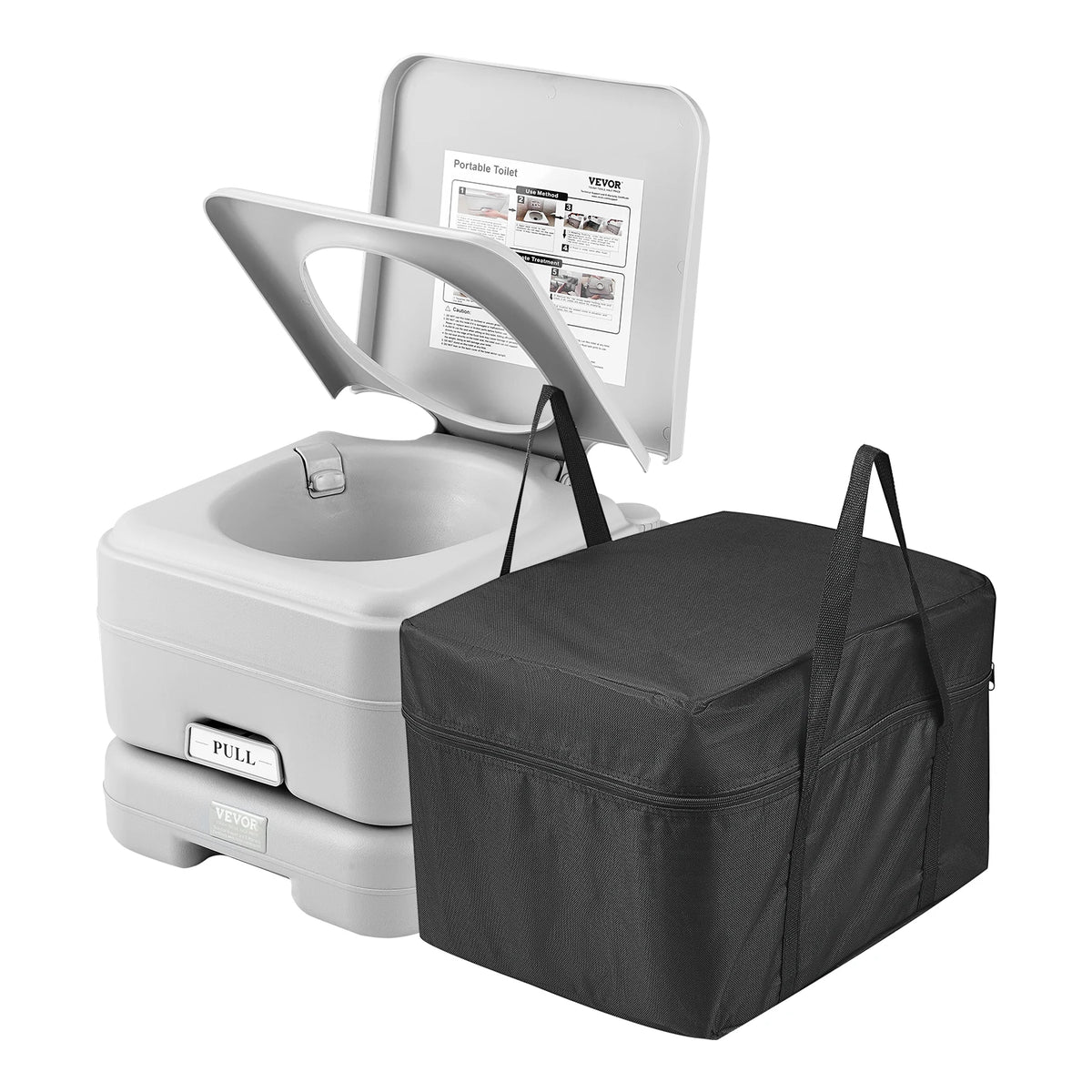 SucceBuy Portable Toilet for Camping Porta Potty Push-Button Pressurized Flush Commode Leak-proof and Odourless Portable Toilet