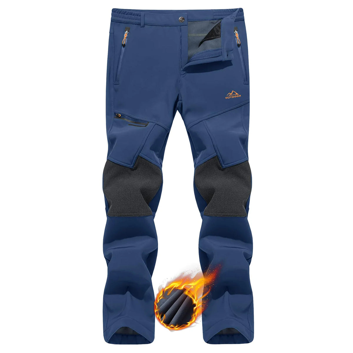 TACVASEN Winter Thicken Fleece Hiking Pants Men Warm Thermal Pants Windproof Outdoor Fishing Camping Mountain Ski Pants Trousers