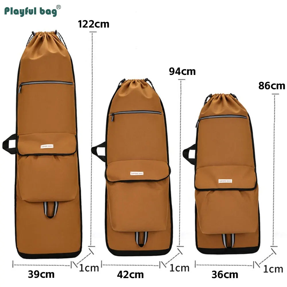 122CM 94CM 86CM Canvas Skateboard Bag Large Capacity Multifunctional Fishing Tackle Backpack Diving Fin Protective Bags AVA311