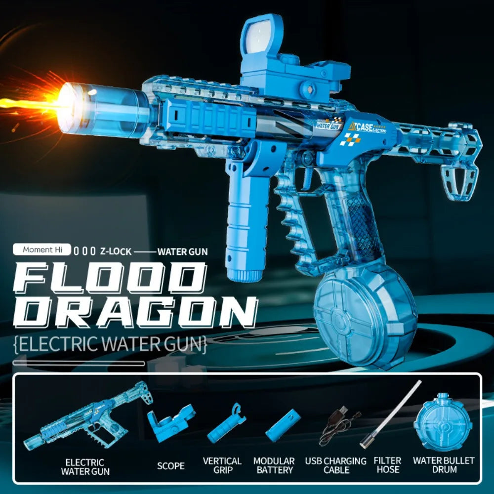 Electric Function SLR Water Gun Toy High Pressure Long-range Water Pistol Summer Outdoor Pool Water Shooting Games