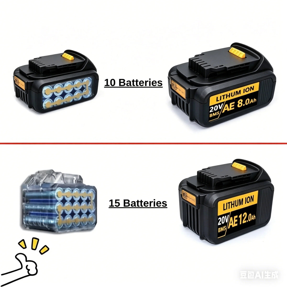 20V For DeWalt 12Ah/9Ah/8Ah/6Ah/3Ah Li-lon Battery Replacement DCB\DCD\DCF\DCG series Power Tools+charger+electric drill