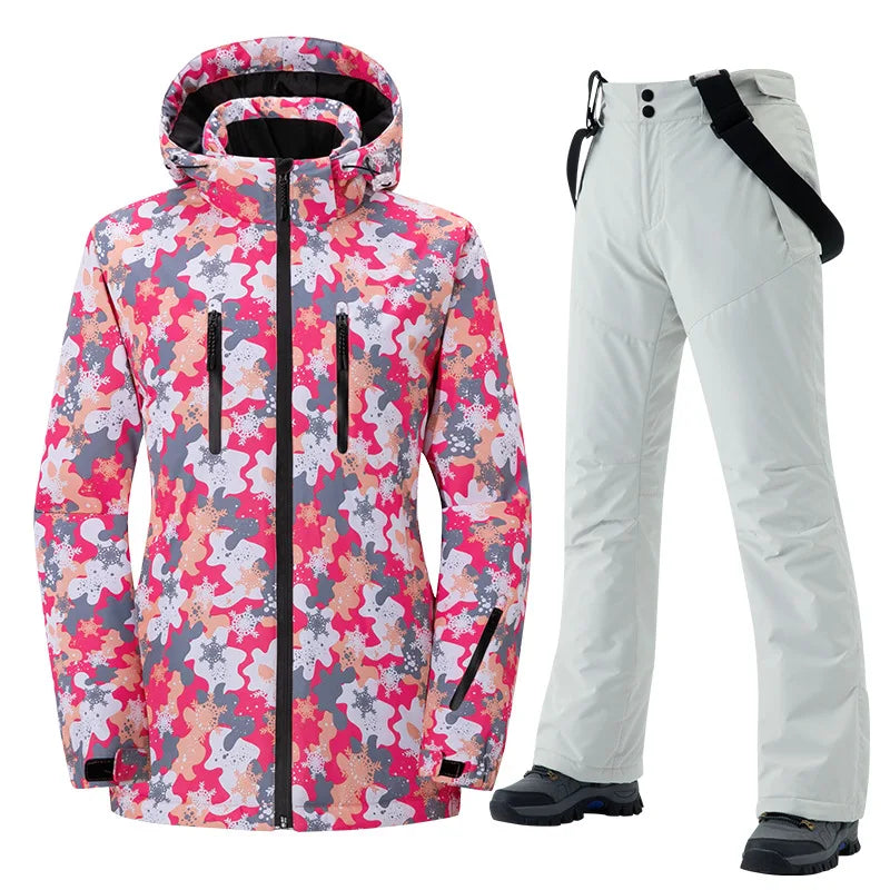 New Ski Suit Men Women Skiing and Snowboarding Sets Outdoor Warm Waterproof Windproof Jacket+Pants Male Female Winter Snow Suit