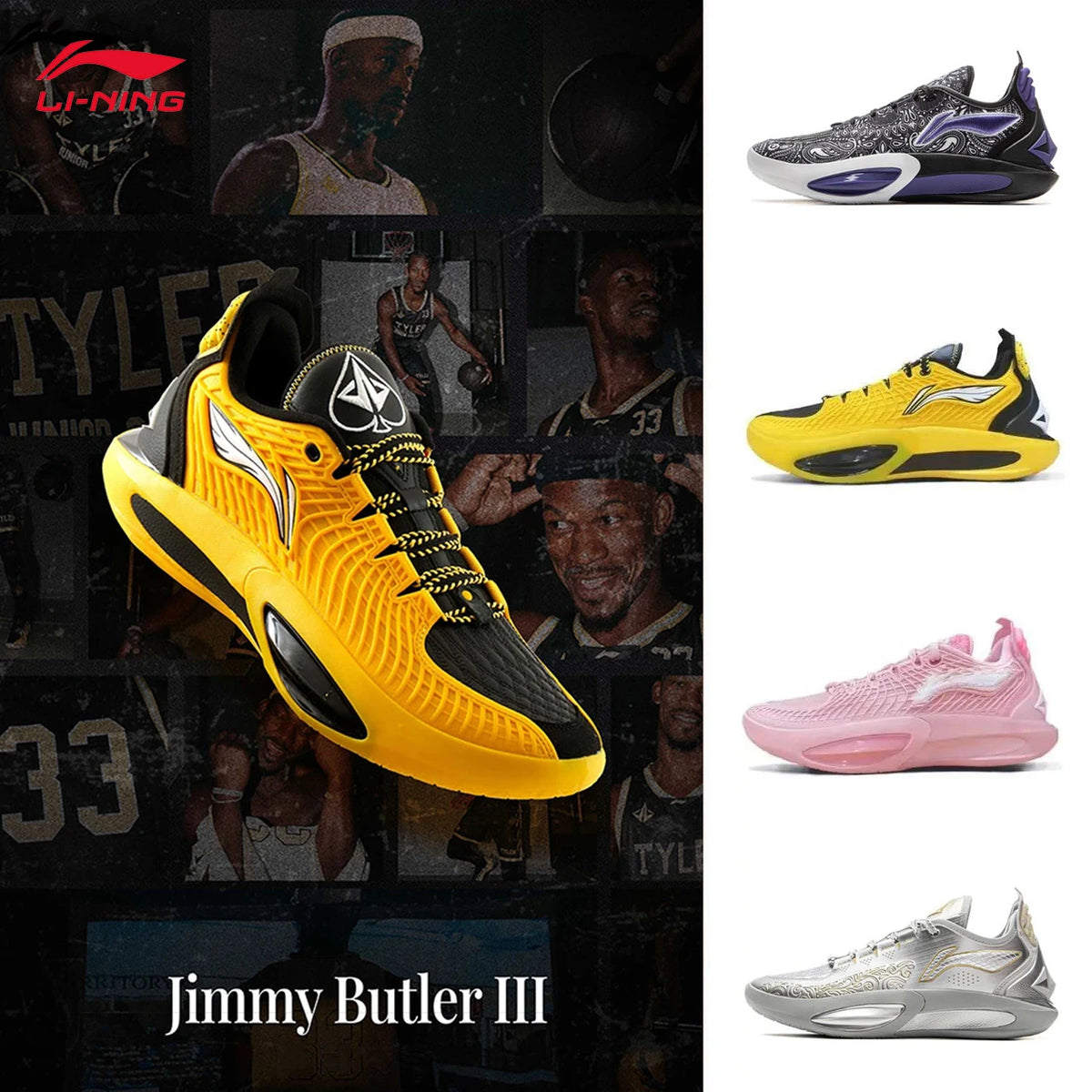 LI-NING JIMMY BUTLER 3 Men's Basketball Shoes Professional Sports shoes Breathable Sports Shoes ABAU107