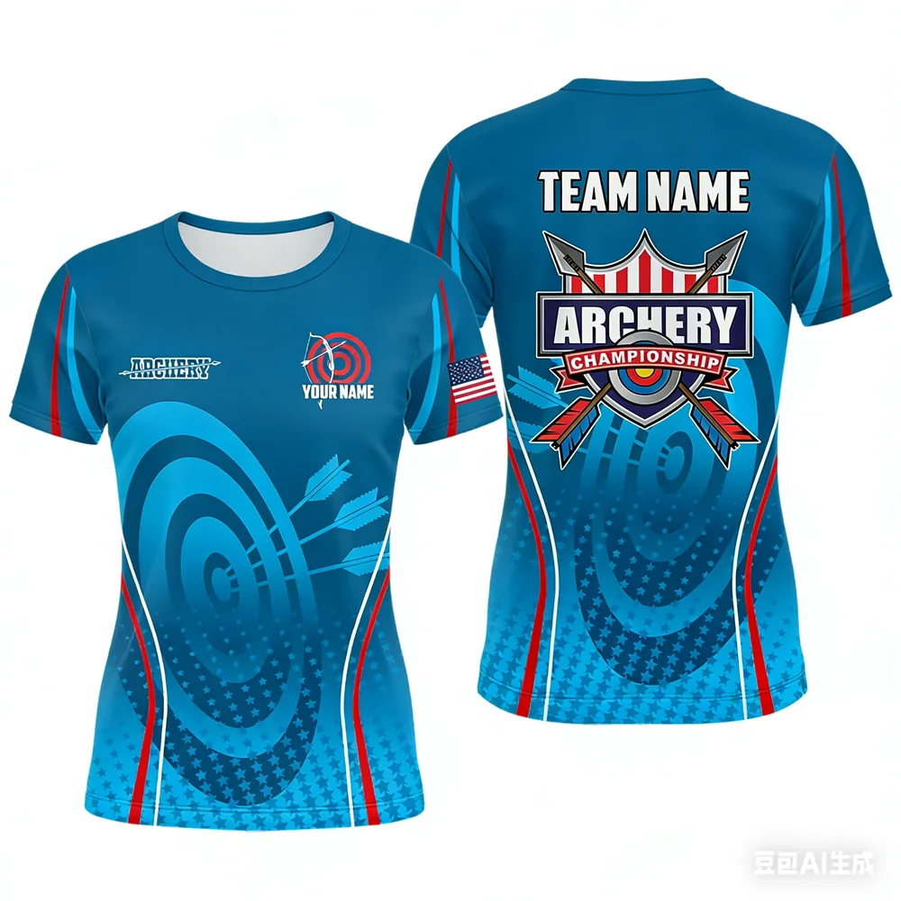 3D Custom Name Print Archery Sports Men's T-shirts Personalized Archery Club Team Member T Shirt Fashion Loose Short Sleeve Tops