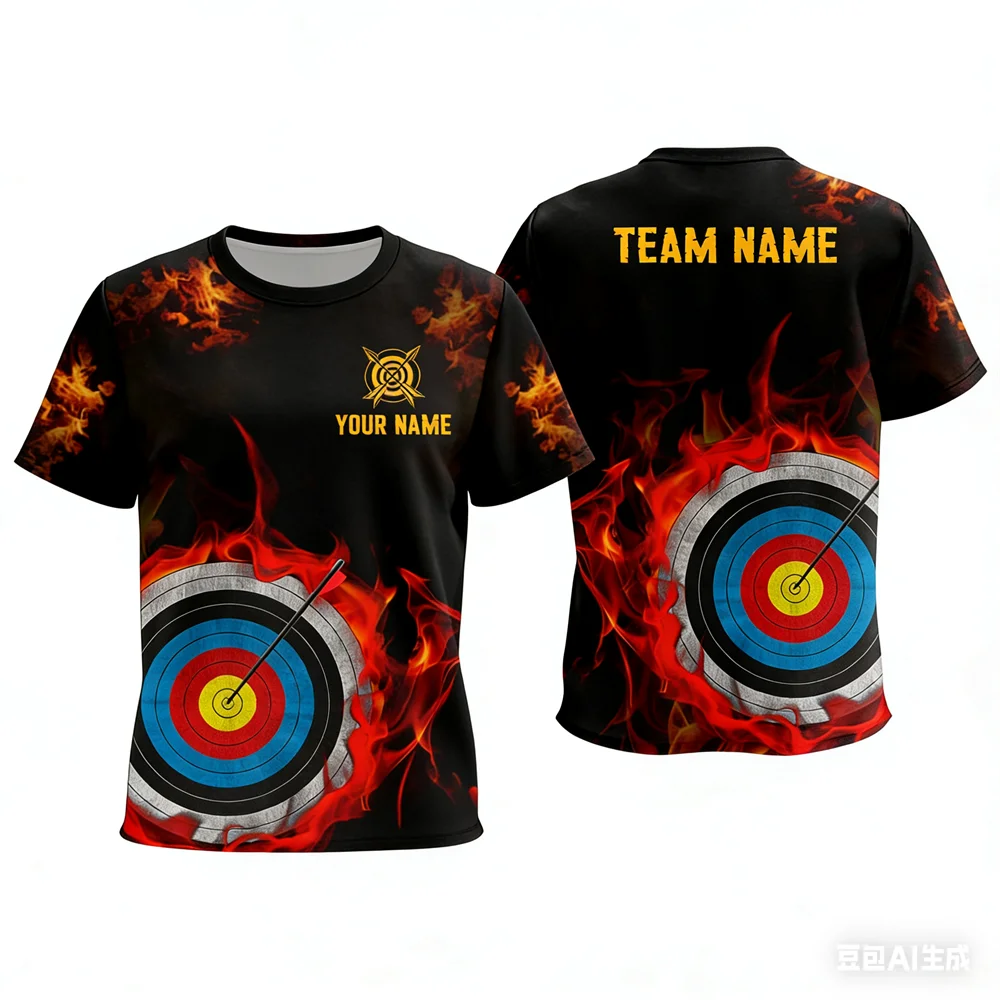 3D Custom Name Print Archery Sports Men's T-shirts Personalized Archery Club Team Member T Shirt Fashion Loose Short Sleeve Tops
