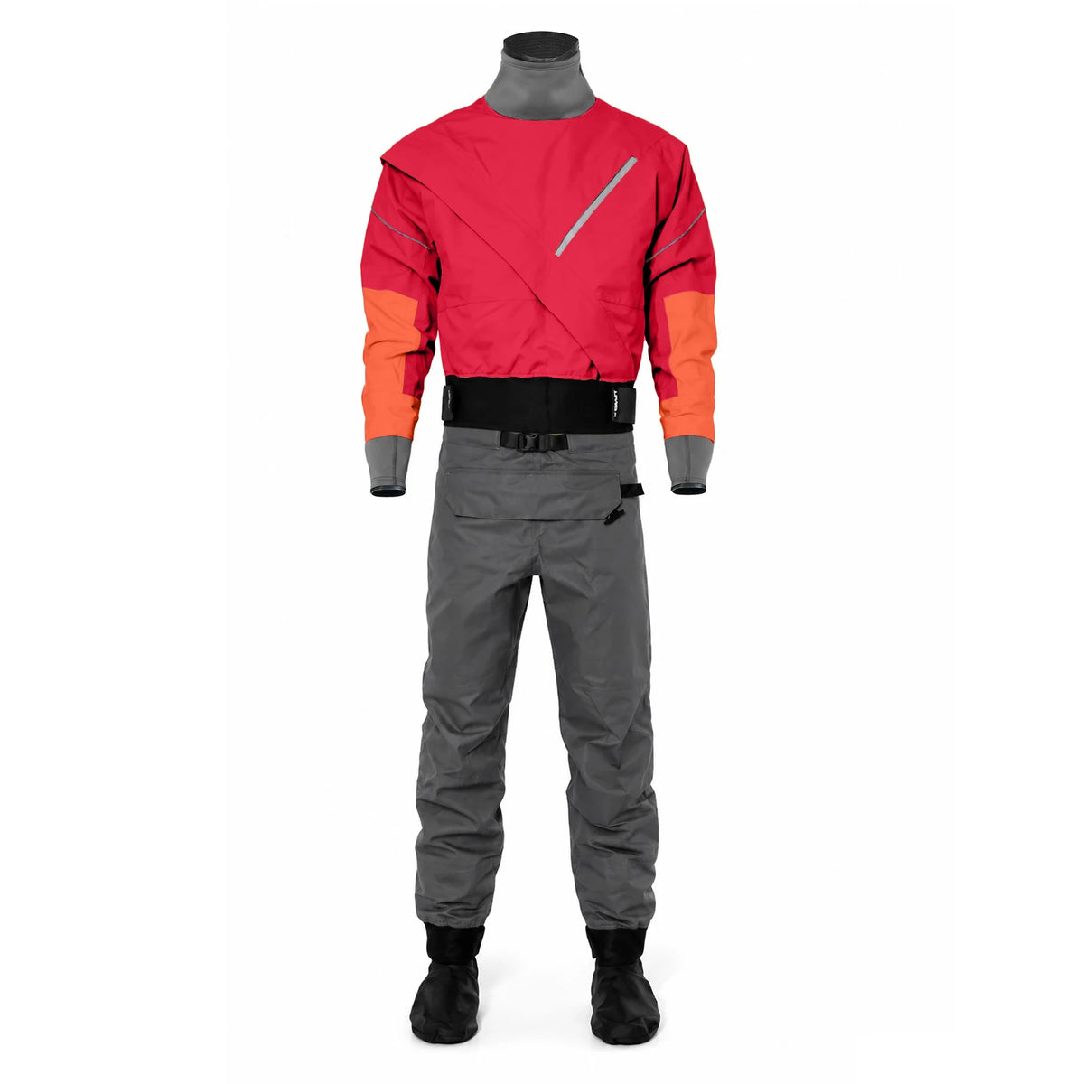 LKVER Kayak Dry Suit for Men 3-layer Waterproof Fabric Drysuit With Latex on Neck and Wrist White Water River Pending
