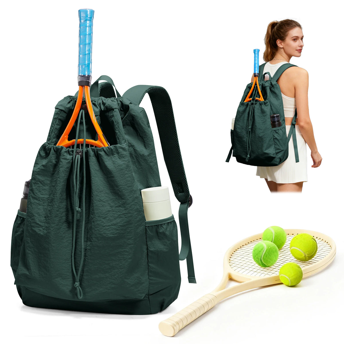 Tennis Bag Can Hold 2 Racket, Tennis Backpack for Women Men Sports Training Gym Backpack for Tennis Pickleball Badminton Squash