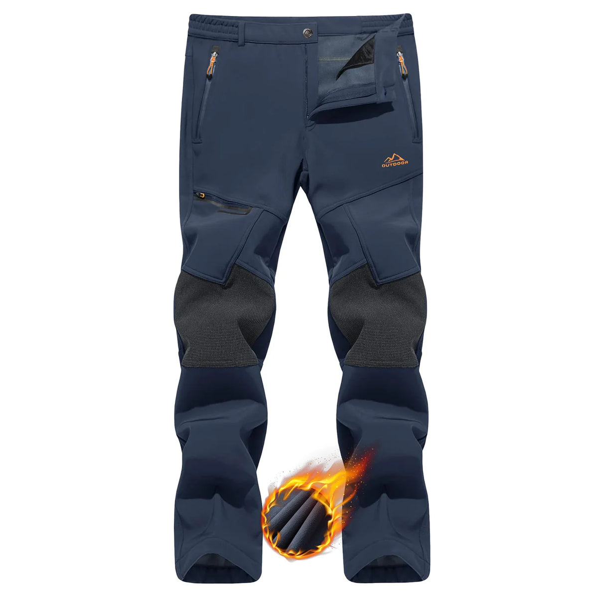 TACVASEN Winter Thicken Fleece Hiking Pants Men Warm Thermal Pants Windproof Outdoor Fishing Camping Mountain Ski Pants Trousers