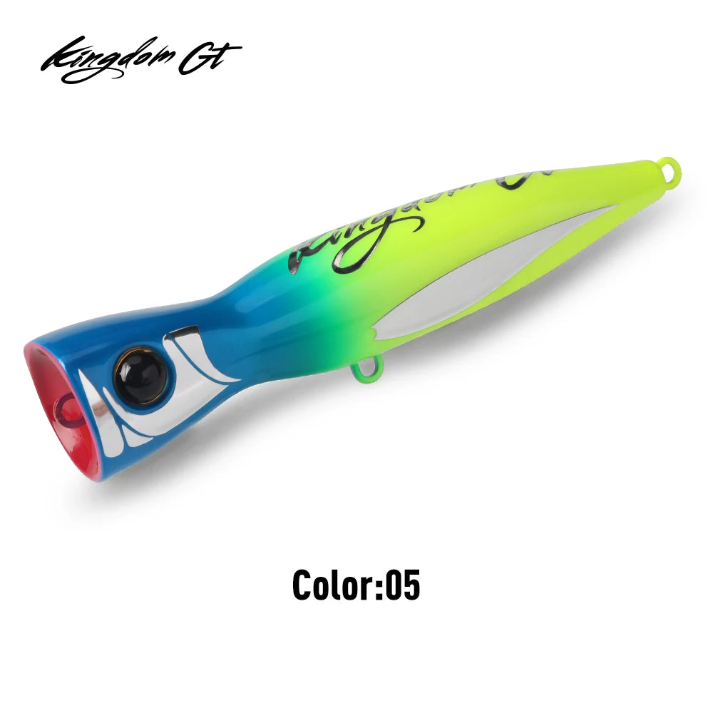 KINGDOM GT Fishing Lure Topwater Popper 60g 85g 160mm 185mm Saltwater Tuna Bluefish Artificial Sea Boat Fishing Hard Bait