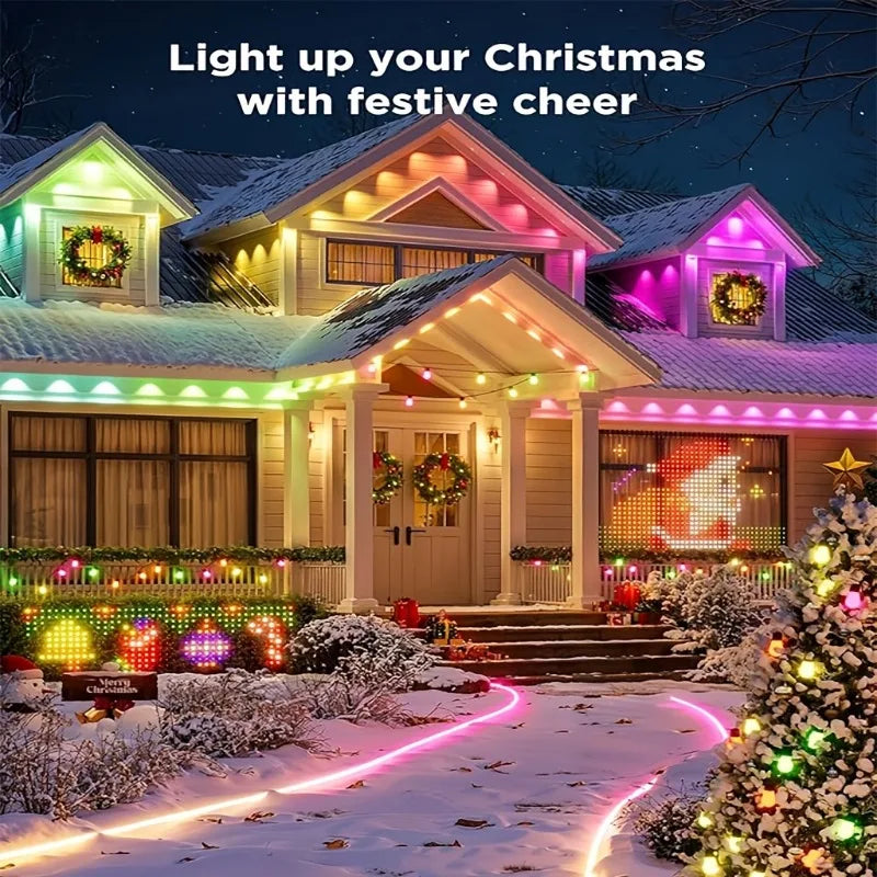 150ft 100ft 50ft Permanent Outdoor Lights Smart RGBIC Outdoor Lights with 75 Scene Modes String Lights with 90 LEDs for Garden