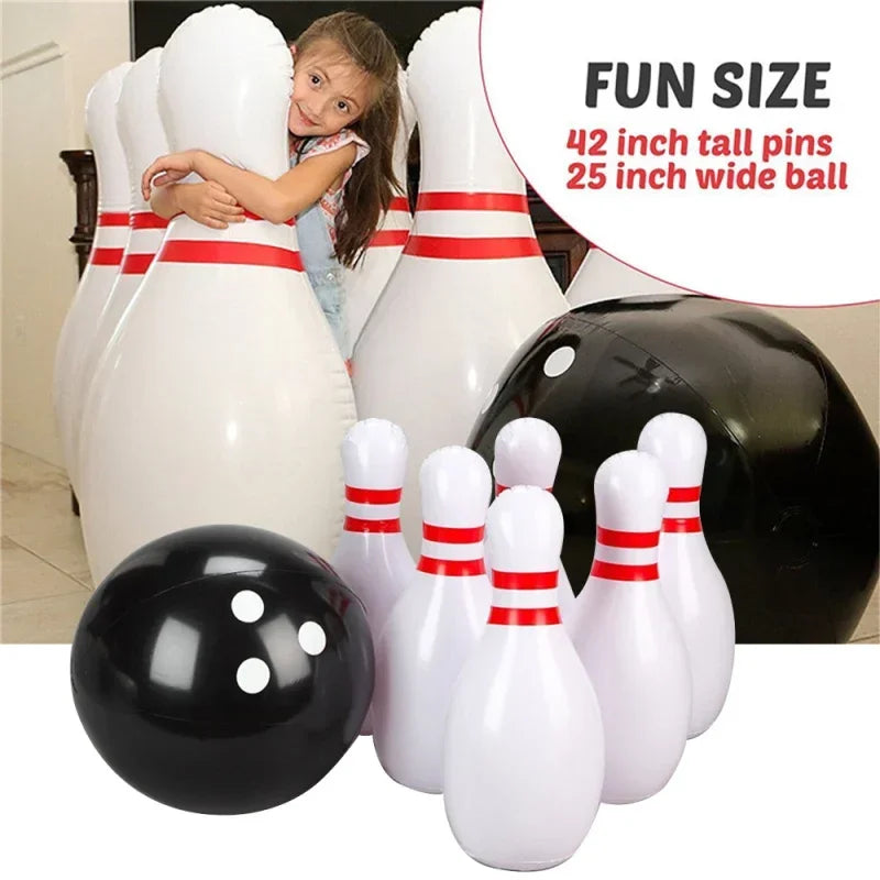 Giant Inflatable Bowling Game Set for Kids Adults Family Lawn Yard Outdoor Sports Toys Parent-child Interactive Exercise Toy