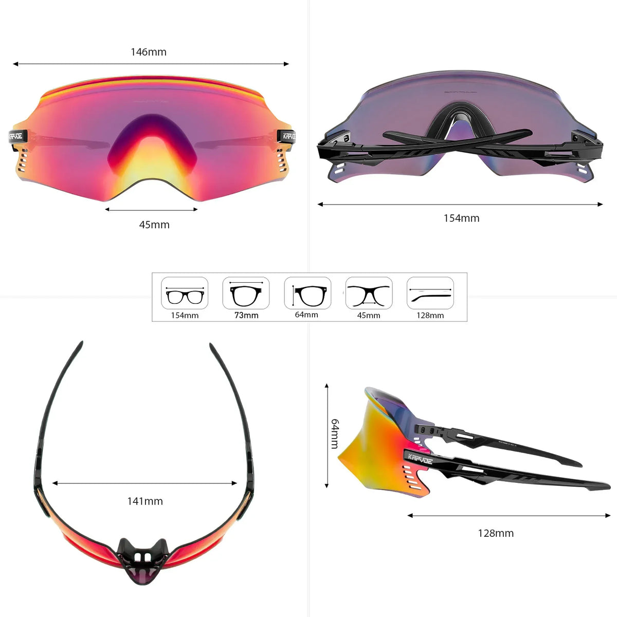 Kapvoe Ski Sunglasses MTB Bike Glasses Riding Snow Goggles Ski Sports Eyewear for Man Women Cycling Glasses Skiing Eyewear