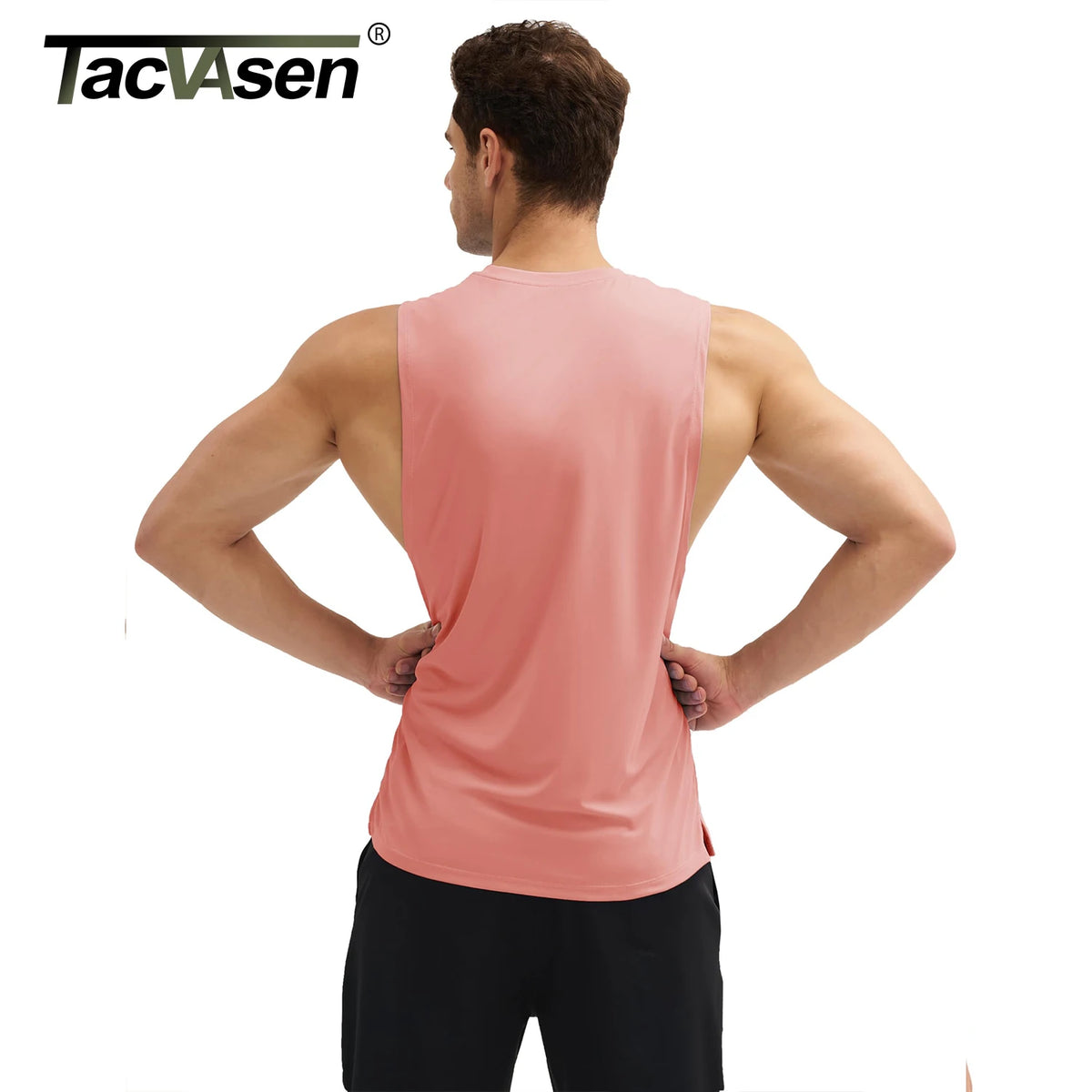 TACVASEN Summer Workout Tank Tops Mens Quick Dry Lightweight Sleeveless Shirts Gym Bodybuilding Muscle Tee Shirt Running Tee
