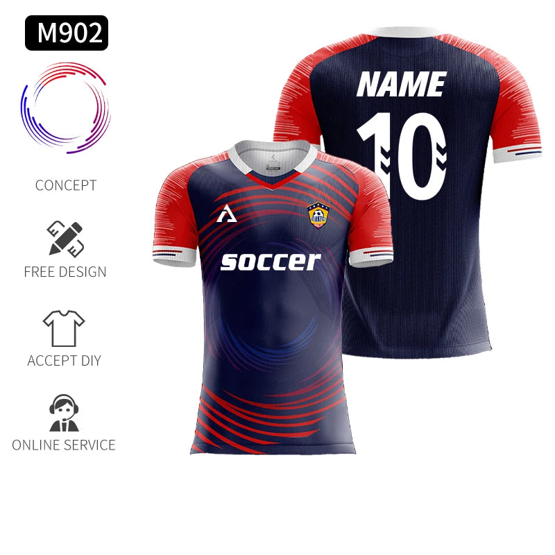 Custom Full Sublimation Player Version Football Jerseys Long Short Sleeve Football Shirt Breathable Training Soccer T Shirt Men