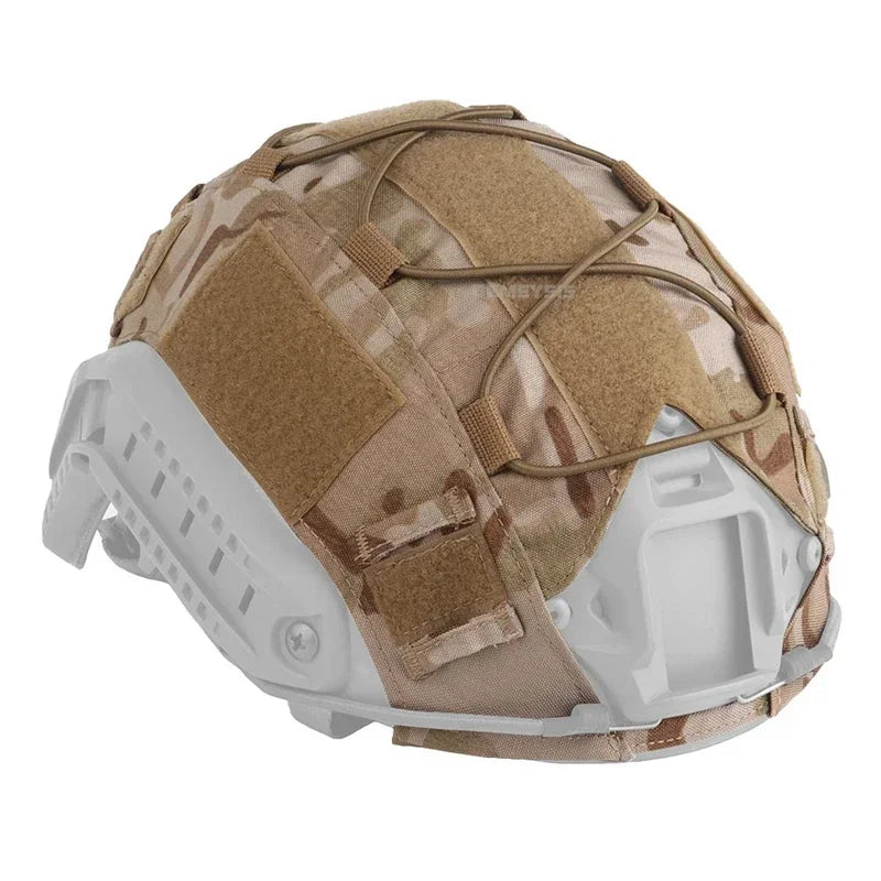 Airsoft Helmet Cover Camouflage Tactical FAST Helmet Cloth Hunting Shooting Helmet Accessories with Elastic Cord