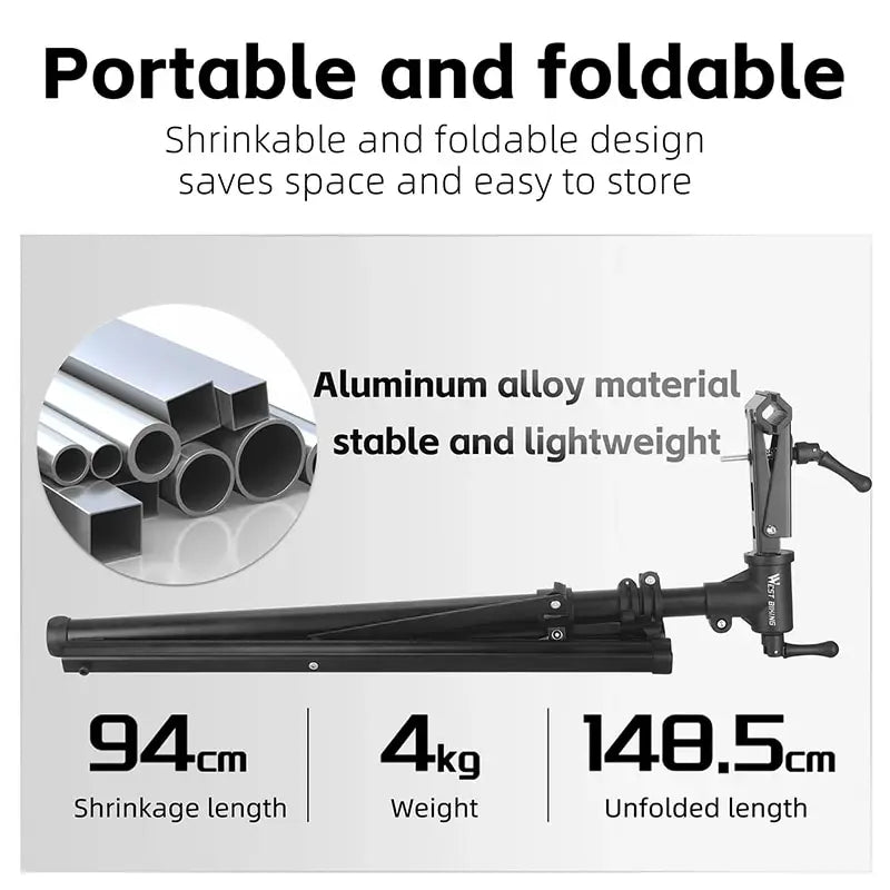 WEST BIKING Foldable Bicycle Repair Stand Aluminum Alloy Bike Repair Maintanance Frame Adjustable Bike Storage Parking Rack